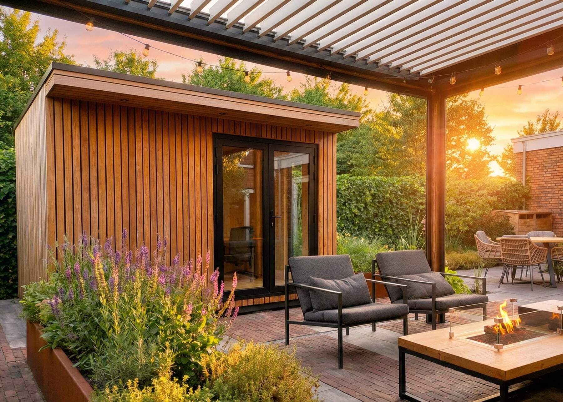 Tuinkantoor met terras