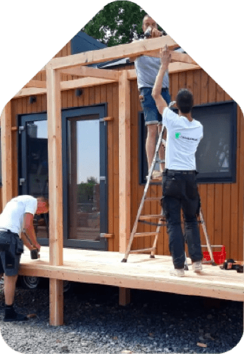 Tiny house wordt gebouwd