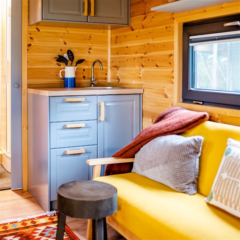 Tiny House keuken + bank
