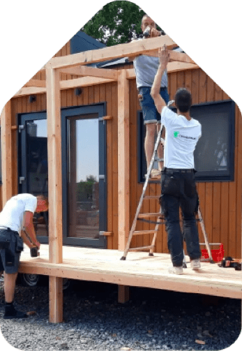 Tiny house wordt gebouwd